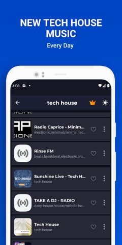 Tech House Music: Techno Radio для Android — скриншот 3