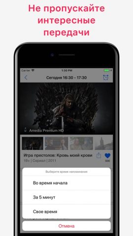 Телепрограмма Tviz тв онлайн для iOS — скриншот 3