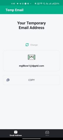 TempMailX — Temp Email для Android — скриншот 1