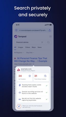 Tempest Secure Web Browser для Android — скриншот 3