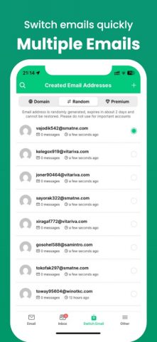 Temporary Email Pro для iOS — скриншот 2