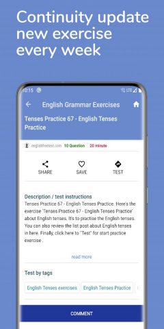 Test English — English exam для Android — скриншот 3