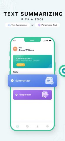 Инструмент Резюме Текста для iOS — скриншот 1