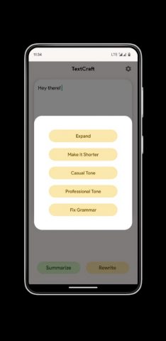 TextCraft — Summarize, Rewrite для Android — скриншот 2