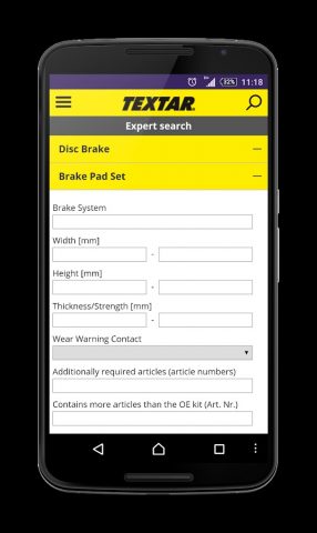 Textar Brakebook для Android — скриншот 2