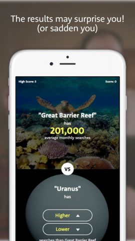 The Higher Lower Game для iOS — скриншот 3