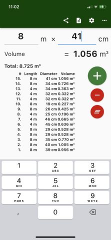 Timberlog — Timber Calculator для iOS — скриншот 3