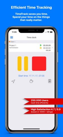 TimeTrack for Freelancers для iOS — скриншот 1