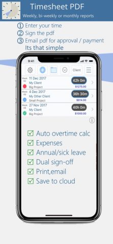 Timesheet PDF для iOS — скриншот 1