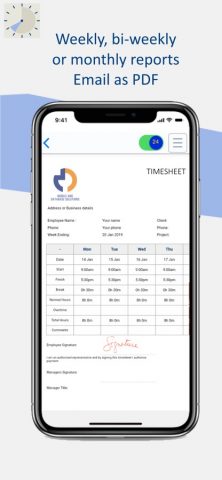 Timesheet PDF для iOS — скриншот 3