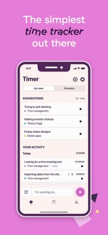 Toggl Track: Hours & Time Log для iOS — скриншот 2