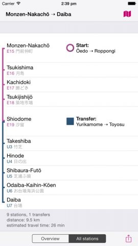 Tokyo Rail Map Lite для iOS — скриншот 4