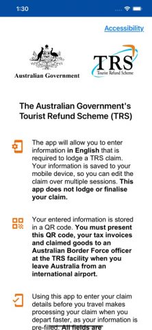 Tourist Refund Scheme для iOS — скриншот 1