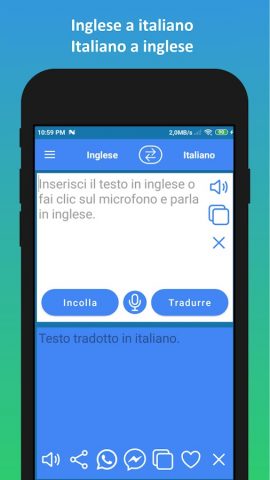 Traduttore inglese italiano для Android — скриншот 1