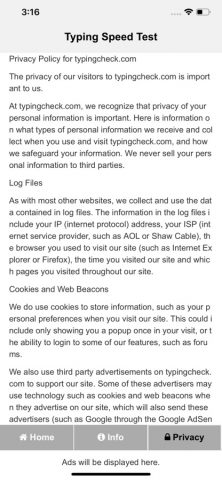 Typing Speed Check для iOS — скриншот 3