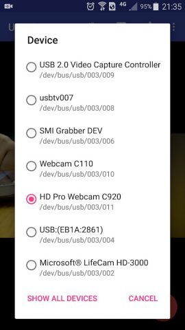 USB Camera Pro для Android — скриншот 2
