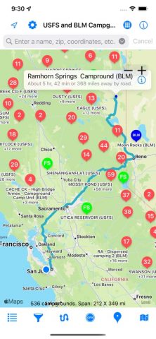 USFS & BLM Campgrounds для iOS — скриншот 1