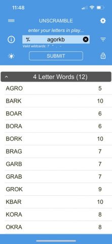 Unscramble Letters для iOS — скриншот 2
