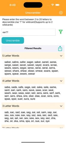 Unscrambler-Word для iOS — скриншот 3