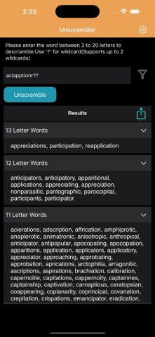 Unscrambler-Word для iOS — скриншот 5