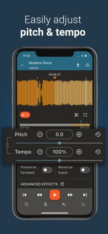 Up Tempo: Pitch, Speed Changer для iOS — скриншот 1
