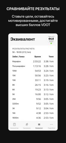 VDOT Running Calculator для iOS — скриншот 3