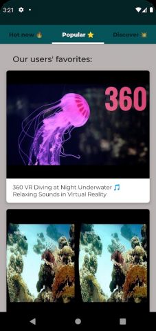 VR-Видео Океана для Android — скриншот 4