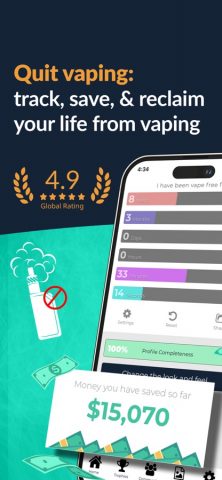 Vape Quitting Tracker – Quit! для iOS — скриншот 1