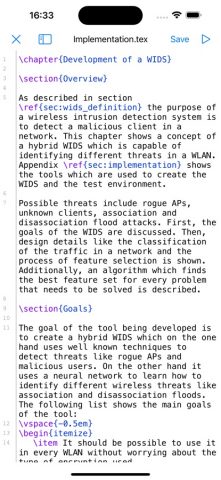 VerbTeX LaTeX Editor для iOS — скриншот 1