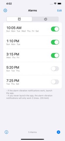 Vibration Alarm Clock & Timer для iOS — скриншот 2