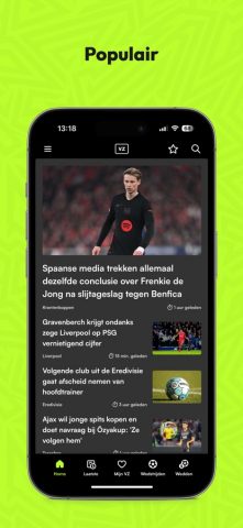 Voetbalzone — Nieuws & Stats для iOS — скриншот 1