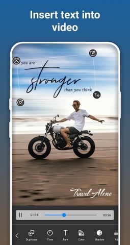 Вставка текста в видео для Android — скриншот 1
