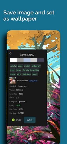 Wallflow: Wallhaven Wallpapers для Android — скриншот 5