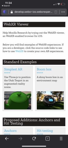 WebXR Viewer для iOS — скриншот 2