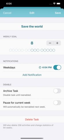 Weekly — Track frequent tasks для iOS — скриншот 5