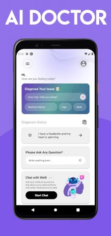 Welli — AI Doctor для Android — скриншот 1