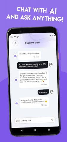 Welli — AI Doctor для Android — скриншот 3