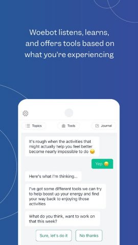 Woebot: The Mental Health Ally для Android — скриншот 3