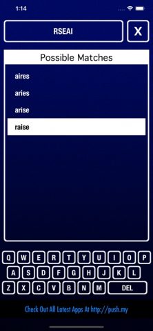 Word Scramble Solver для iOS — скриншот 1