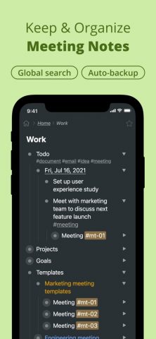 Workflowy: Note, List, Outline для iOS — скриншот 5