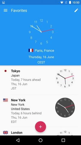 World Clock by timeanddate.com для Android — скриншот 1