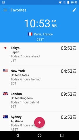 World Clock by timeanddate.com для Android — скриншот 2
