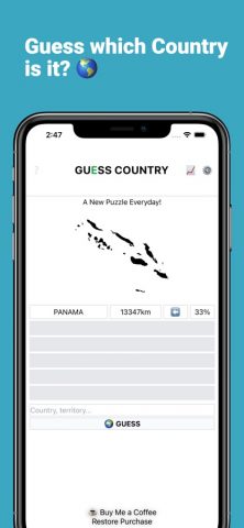Worldle:Geography Daily Puzzle для iOS — скриншот 1