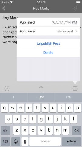 Write.as для iOS — скриншот 4