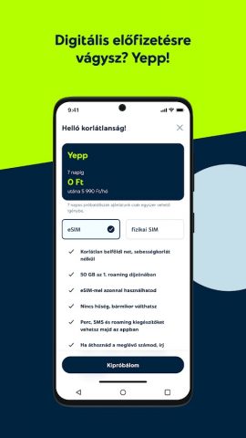 Yettel HU для Android — скриншот 1