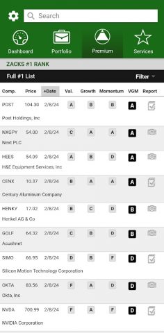 Zacks Stock Research для Android — скриншот 3