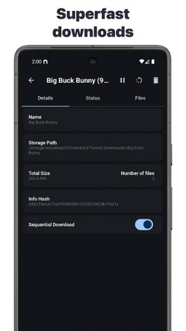 Загрузчик торрентов для Android — скриншот 2