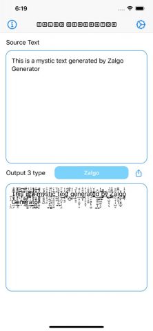 Zalgo Generator для iOS — скриншот 1