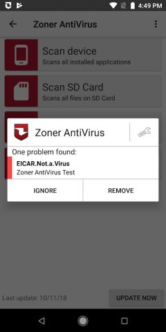 Zoner AntiVirus для Android — скриншот 3