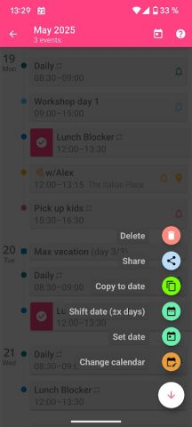 aCalendar — your calendar для Android — скриншот 3